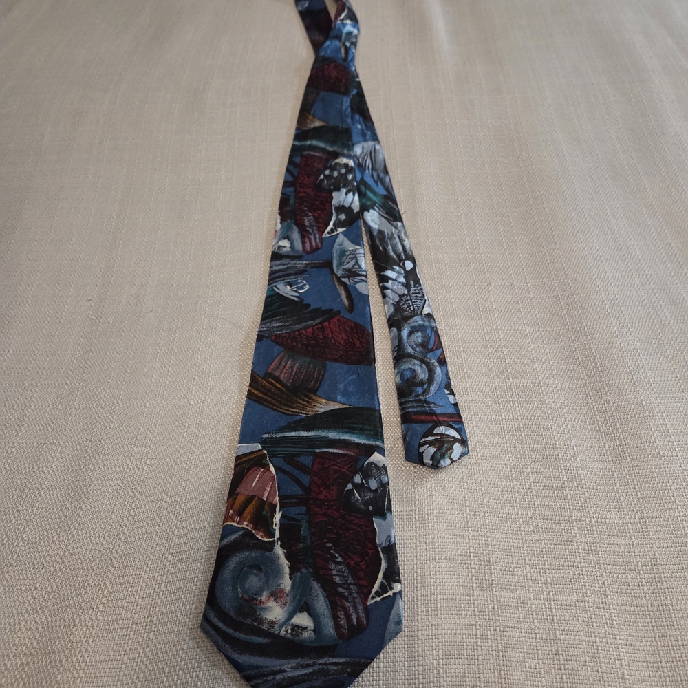 Set of 2, Men’s Silk Necktie Bundle – Robert Talbott & Domani Plaid + Abstract